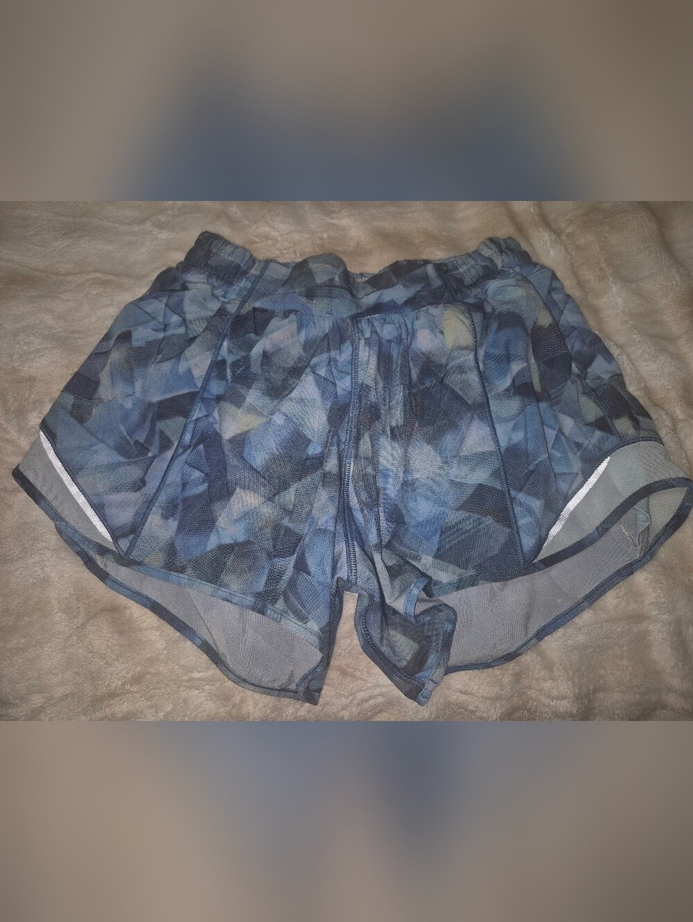 lululemon athletica Blue Patterned Running Shorts